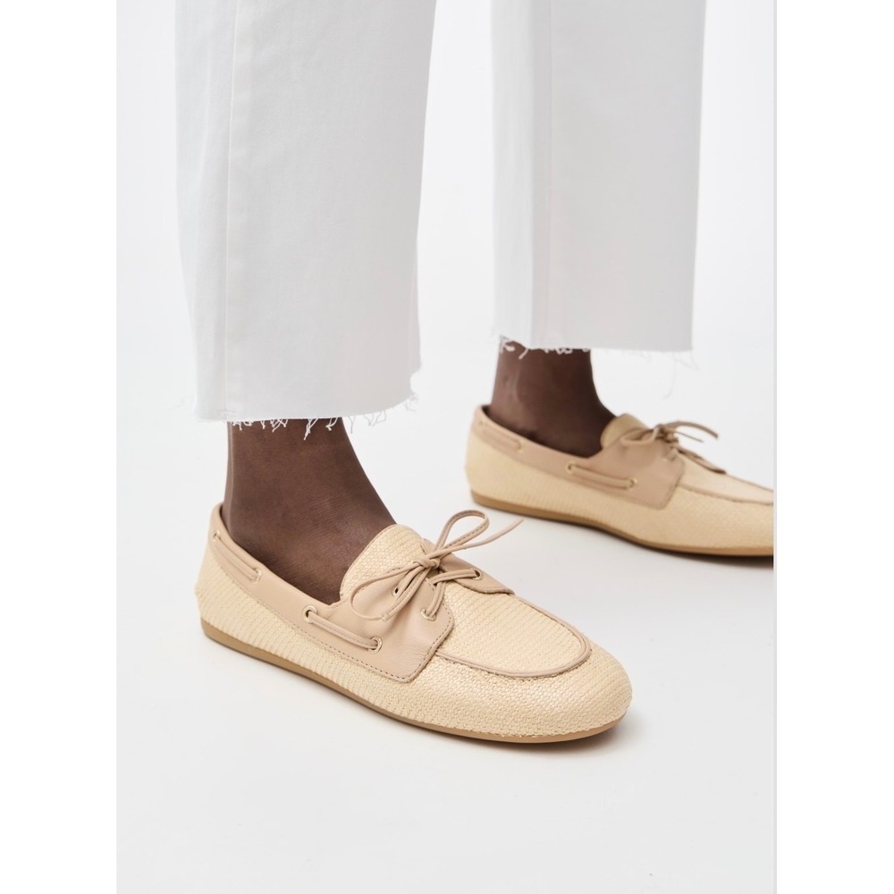 Sperry Boat Shoes Slimboat WM Women's Size 10 Beige Raffia Loafers NWOT